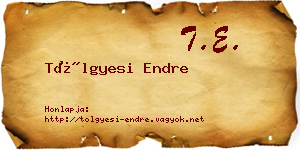 Tölgyesi Endre névjegykártya