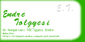 endre tolgyesi business card